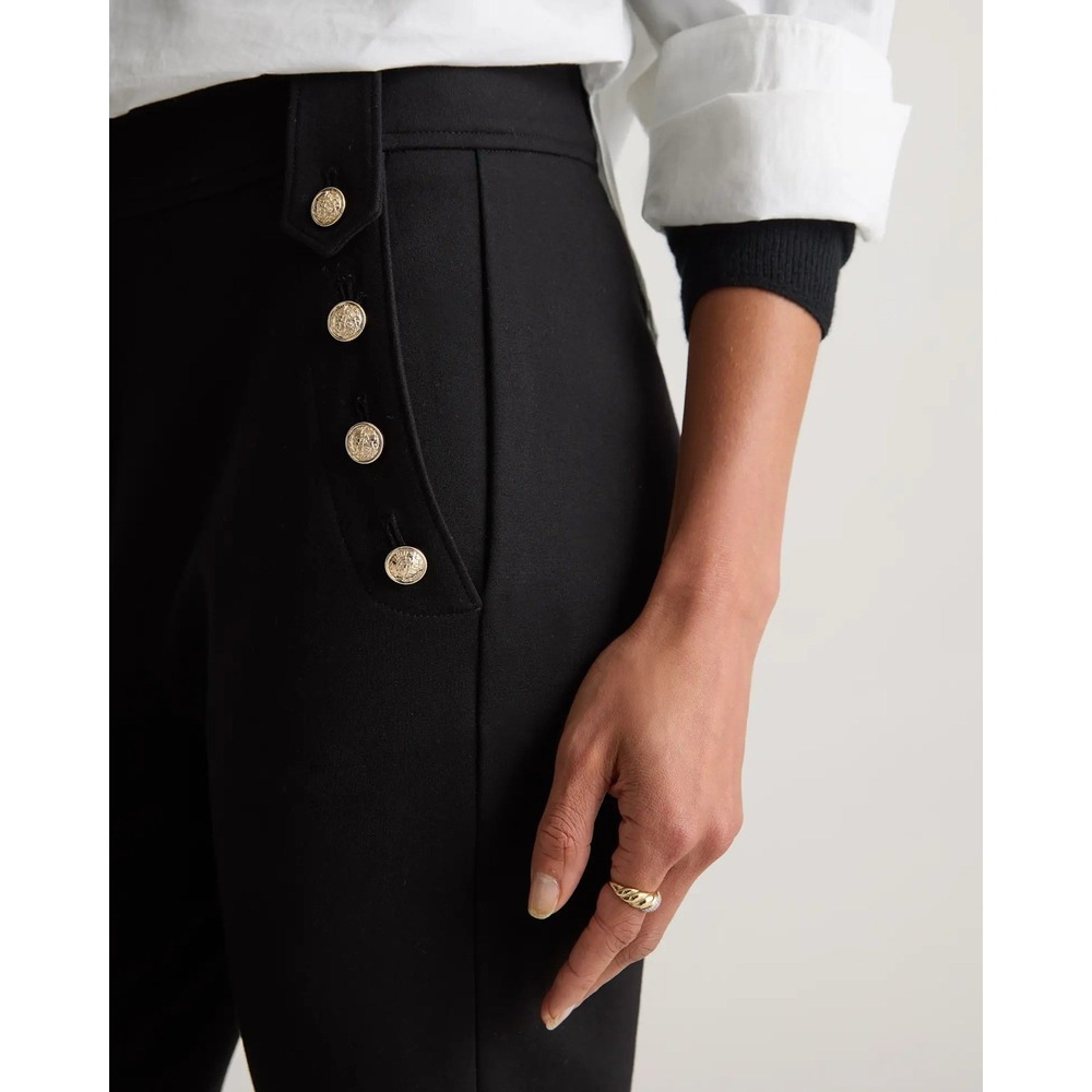 Quince Women Ultra-Stretch Ponte Straight Leg Mariner Pants Black Size XL NWT - Picture 3 of 12
